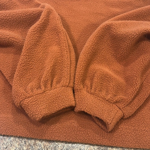 Double Zero Sherpa Fleece Hoodie Baked Clay Long Sleeves Womens Slash Size M/L - Picture 7 of 10